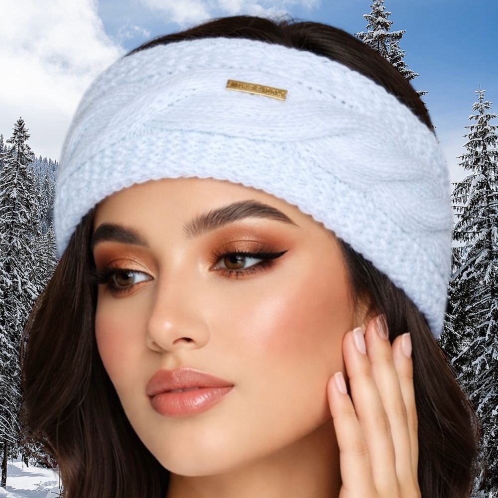 2 for $30 ✅ Michael Kors White Cable Knit Headband - Picture 1 of 15